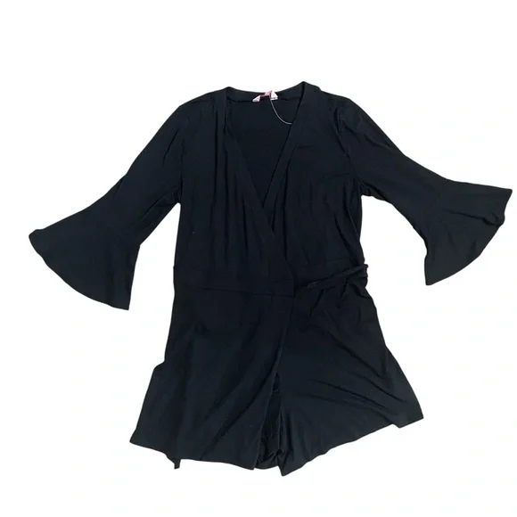 Lilly Pulitzer Black Karlie Wrap Romper NWT Large - Picture 3 of 10